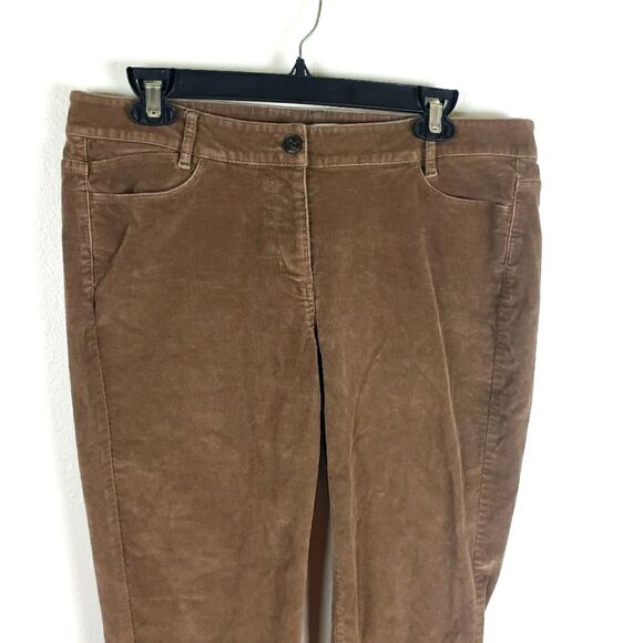 Women's J. Jill Brown Ribbed Corduroy Straight Leg Mid Rise Pants Size 12P - Picture 4 of 9